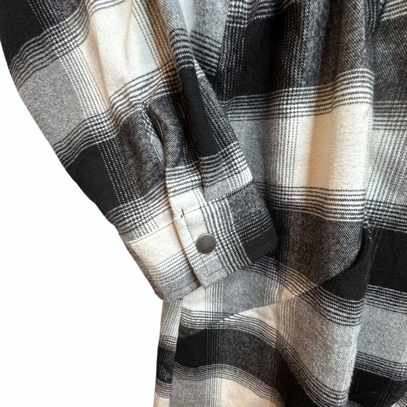 Torrid Plaid Flannel Anorak Jacket Plus Size 1X Hooded Longline Academia Hipster - Picture 4 of 14